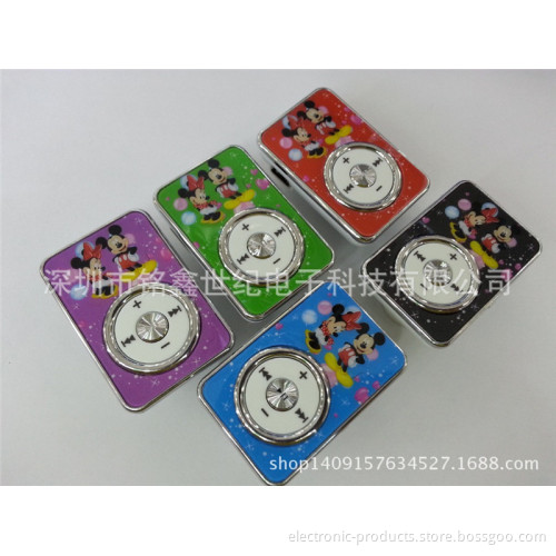No screen clip card MP3 Mickey round key MP3 player, sport MP3